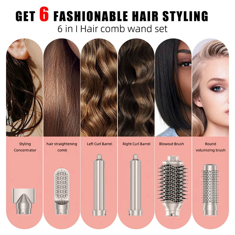 Avec une grande popularité vendant un peigne à air chaud à grande vitesse, un rouleau automatique, un sèche-cheveux électrique pliant domestique 8 en 1