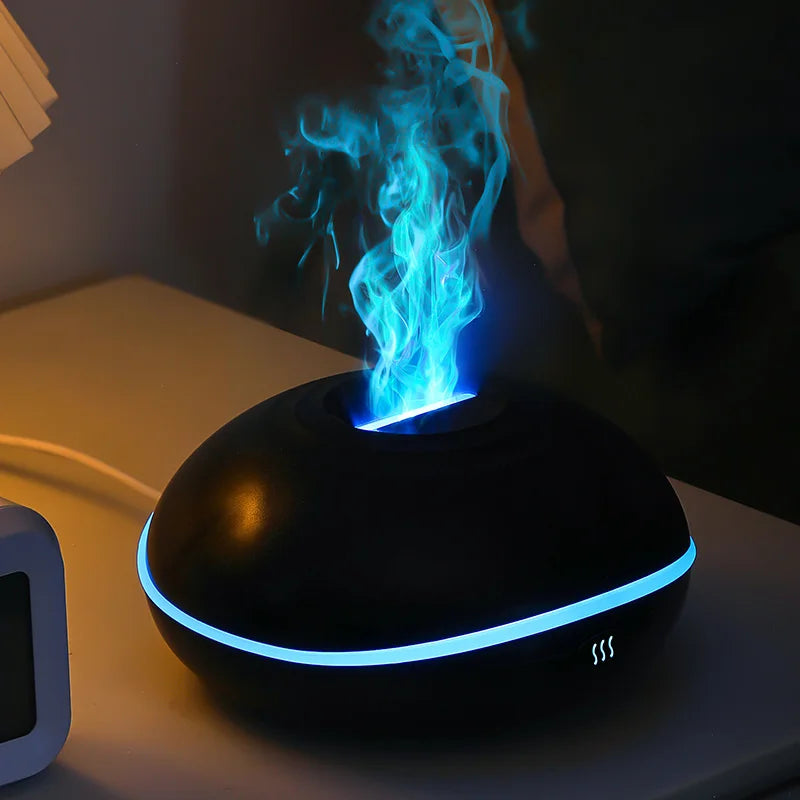 High Quality Aroma Diffuser Essential Oil Lamp 200ml USB Portable Air Humidifier with Color Flame Night Light