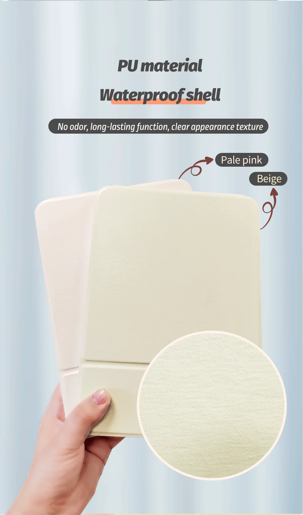 Makeup Mirror Foldable Portable 3-Color Dimmable Lighting Rechargeable Tabletop Folding Vanity Cosmetic Mirror with LED Lights