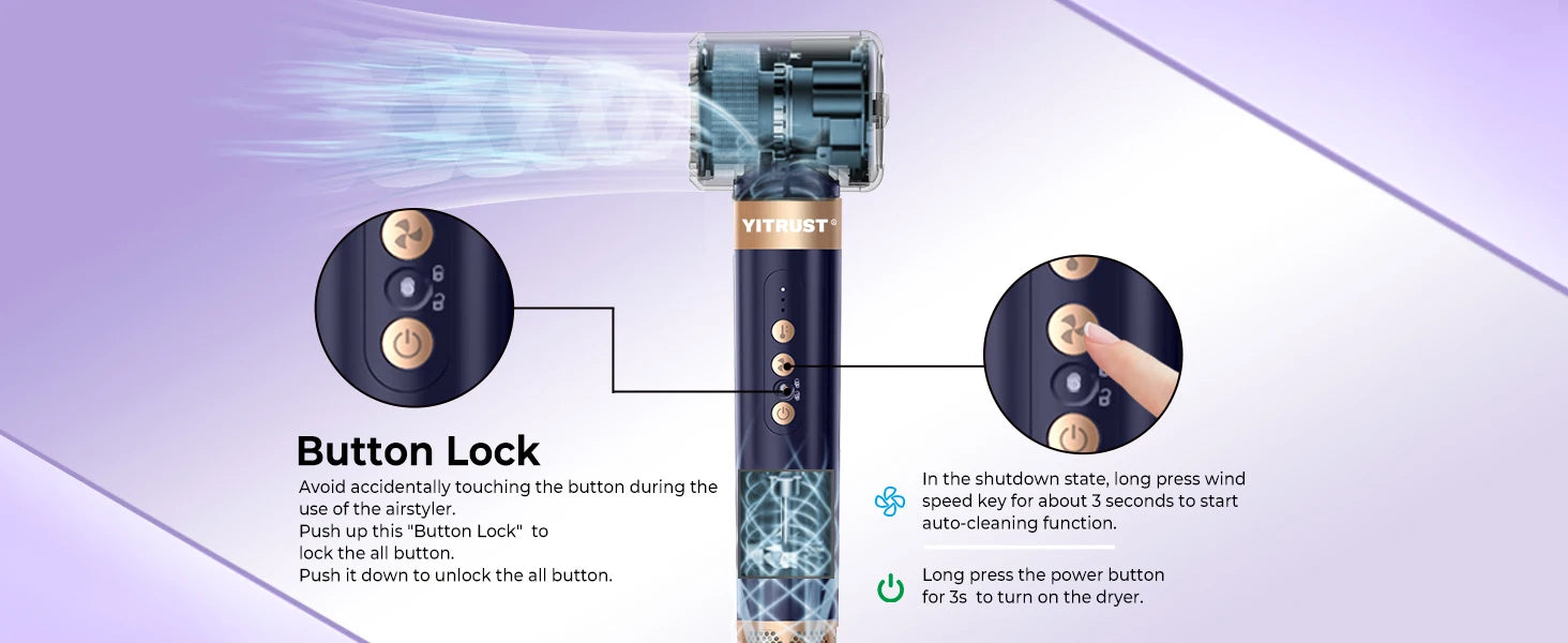 Brosse de sèche-cheveux 7 en 1 sans brosse Sèche-cheveux à grande vitesse avec diffuseur Sèche-cheveux ionique Peigne de coiffage à air chaud Bigoudis automatique