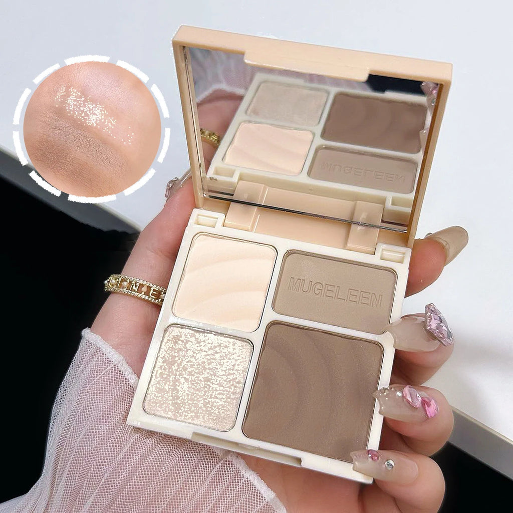 4 Colors Highlighter Contour 3D Facial Bronzer Cosmetic Brightening Beige Matte Highlights Palette Eye Shadow Nose Powder Makeup