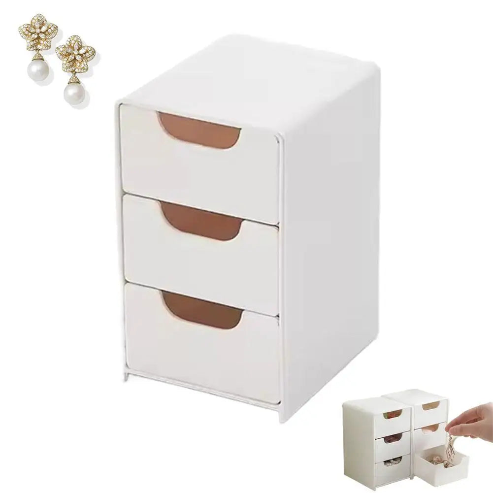 Mini boîte de rangement Petite boîte de rangement à tiroir Boîte de rangement de style tiroir à grille en couches Boîte de rangement à plusieurs niveaux Organisateur de bureau avec tiroirs