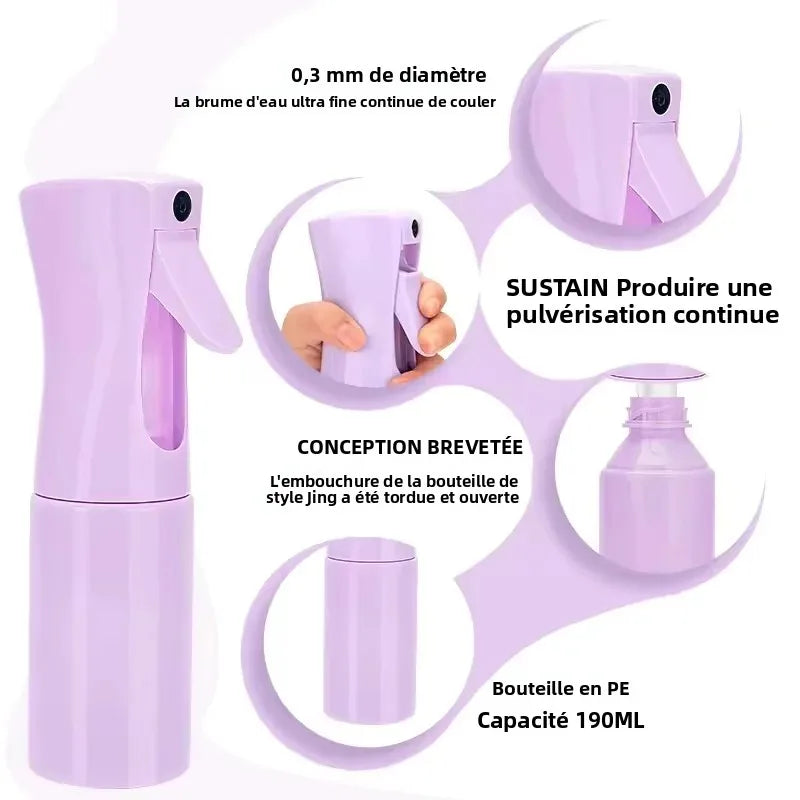 Ensemble de 5 brosses à cheveux Brosse à bonbons de massage doux avec peigne de contrôle de bord de bouteille de pulvérisation Brosse à queue de rat Kit d’outils de coiffure Salon