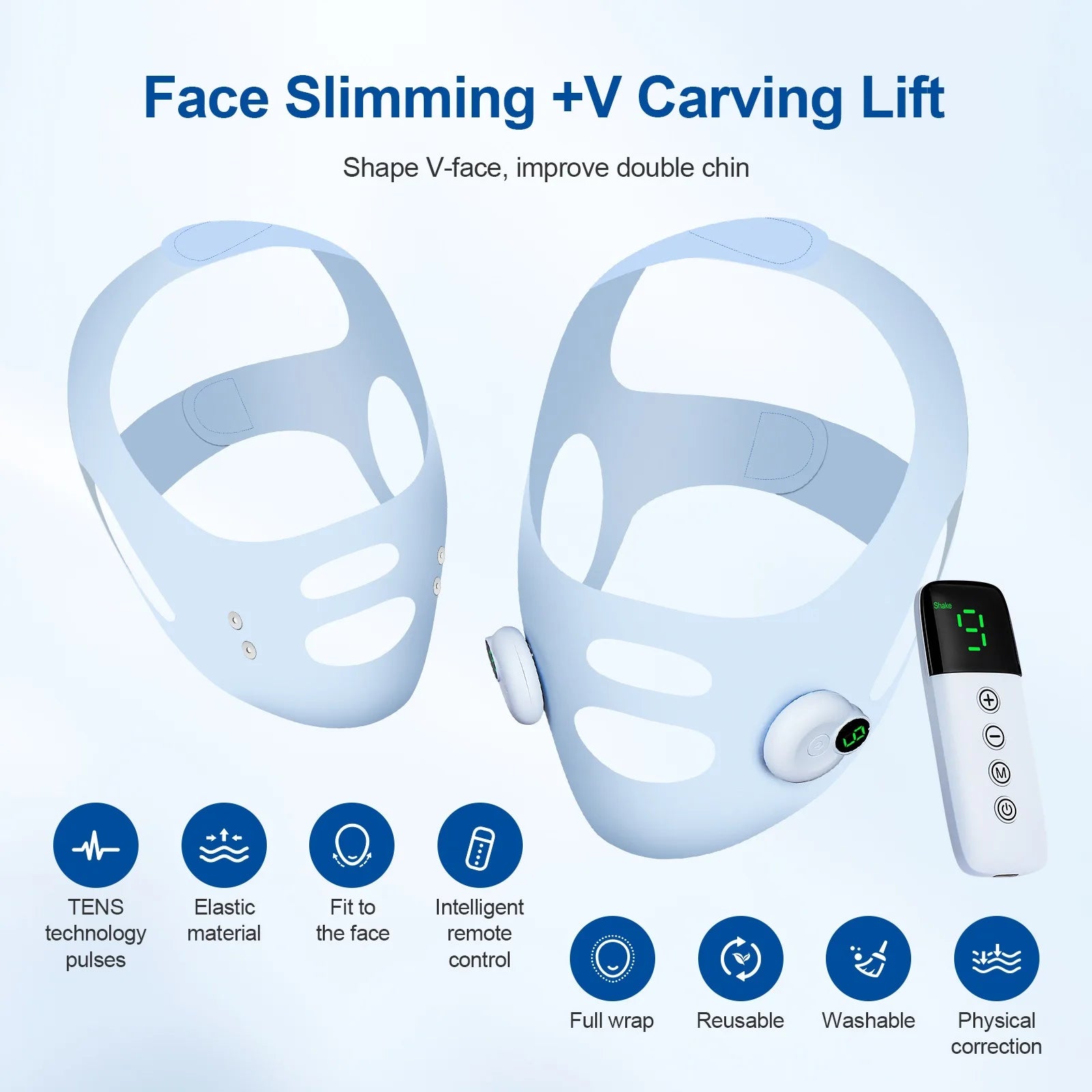 V Line Face Sliming Strap Facial EMS Levage Machine Micro-courant Face Masseur Basse Fréquence Pulse Chin Cheek Lift Up Belt