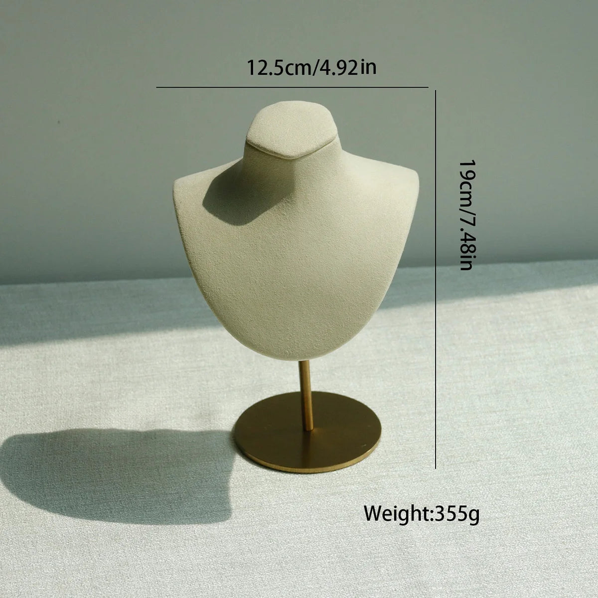 Beige Jewelry Display Props with Metal Base Earring Necklace Organizer Holder Jewelry Counter Earrings Rings Display Stand