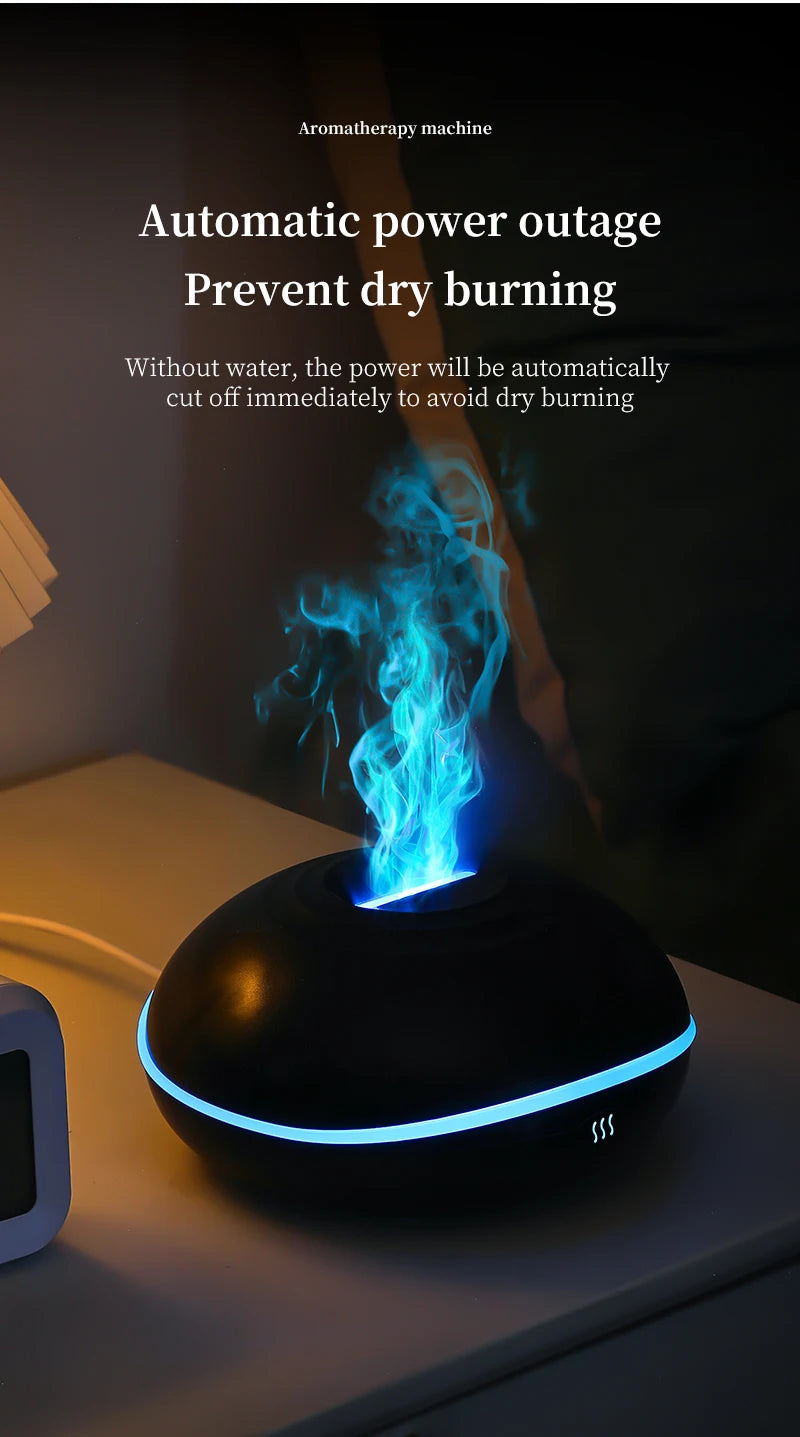 High Quality Aroma Diffuser Essential Oil Lamp 200ml USB Portable Air Humidifier with Color Flame Night Light