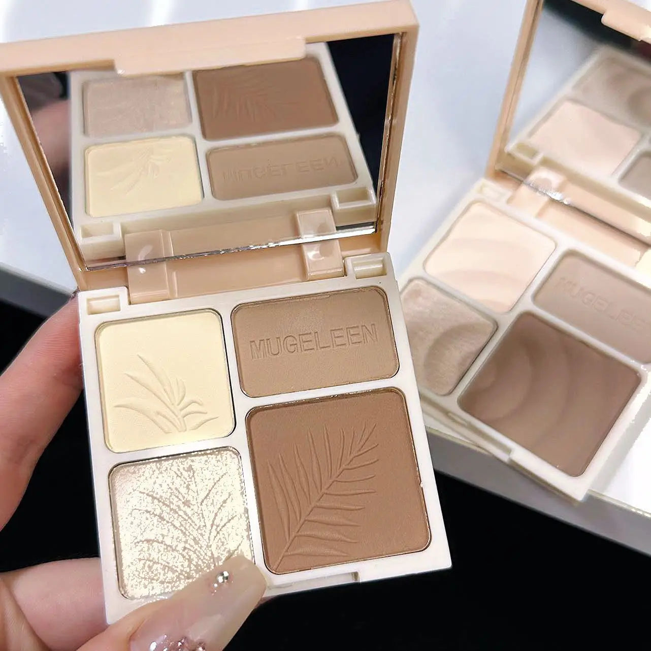 4 Colors Highlighter Contour 3D Facial Bronzer Cosmetic Brightening Beige Matte Highlights Palette Eye Shadow Nose Powder Makeup