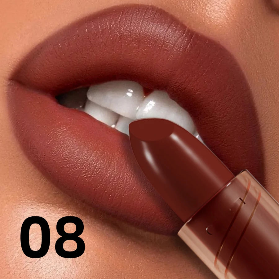14-color Matte Lipstick  Red Lip Stick Waterproof Sexy Korean Makeup Lip Tint Brown Pink Lip Cosmetic Long Lasting Lip Gloss