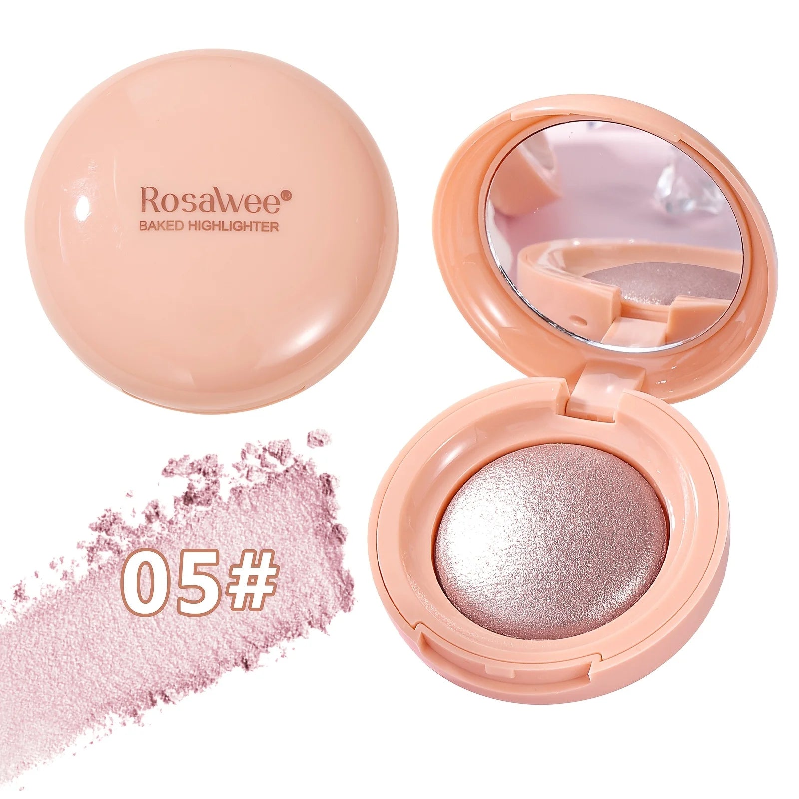 Face Highlighter Palette, High Glossy Face Illuminator Palette, Natural Glow Finish, Pearl Shimmer Smooth Baked Powder