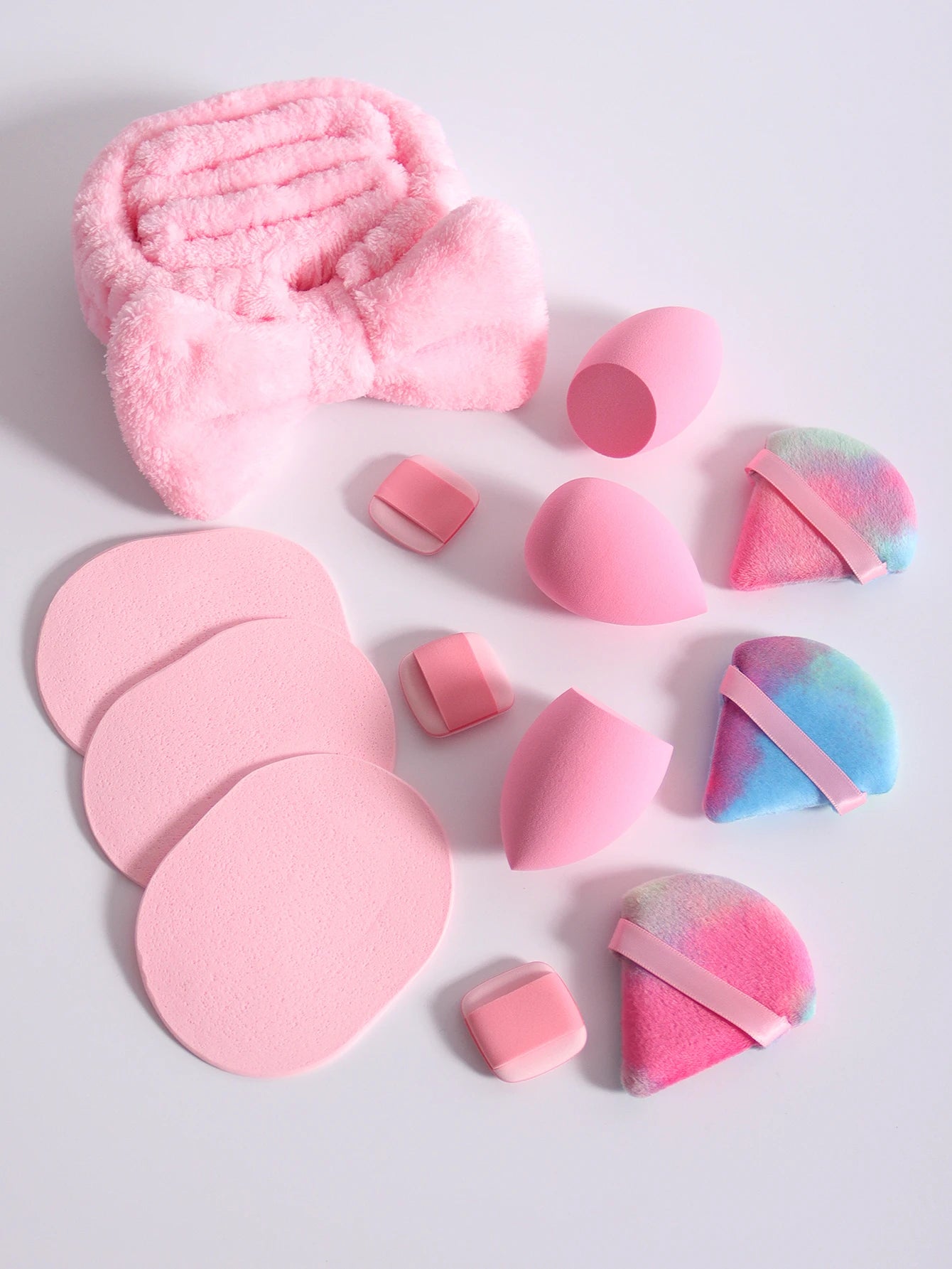 15 件套 Cosmetic Puff Makeup Sponge Blender Beauty Egg Foundation Sponges Puff Wash Face Headband Wristband Make up Accessories