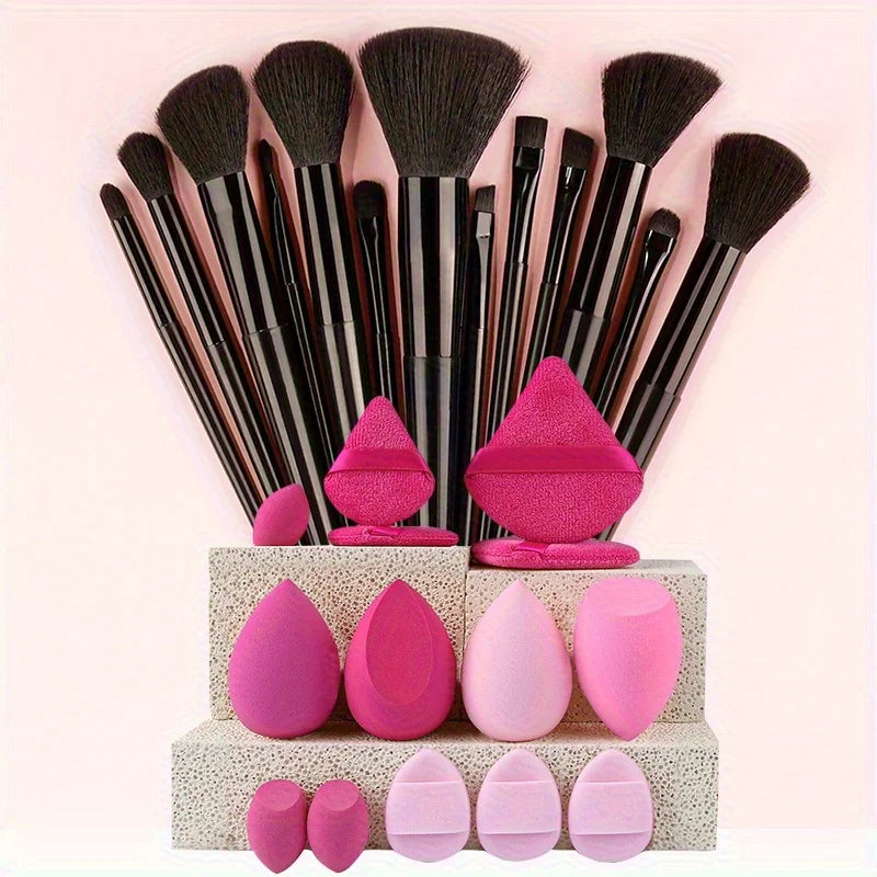 Pinceaux de maquillage 8-29 pièces Kit de maquillage Professionnel Femmes Cosmétique Brosse à poudre  Fond à paupières etc.
