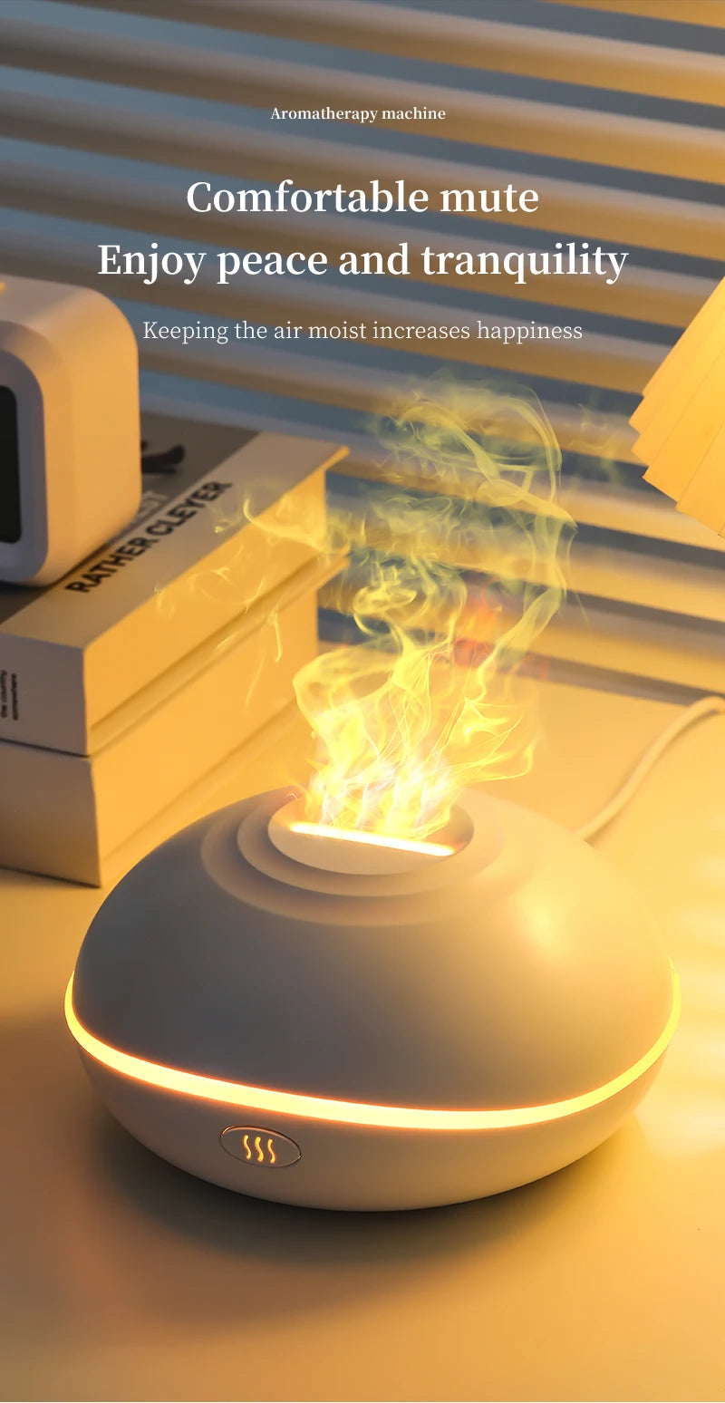 High Quality Aroma Diffuser Essential Oil Lamp 200ml USB Portable Air Humidifier with Color Flame Night Light