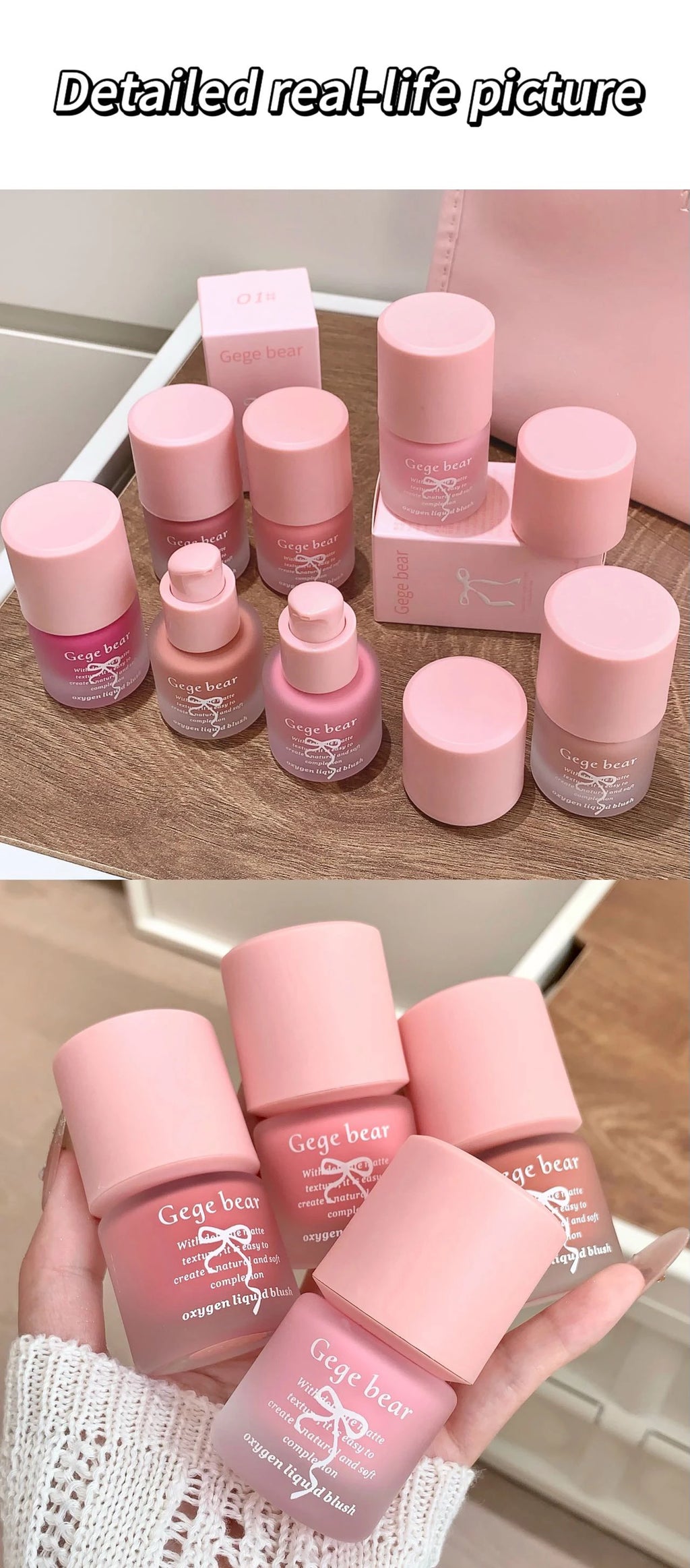 Gege Bear Light Blush Liquid Moisturizing Mirror Vitality Moisturizing Whitening Brightening Natural Rouge