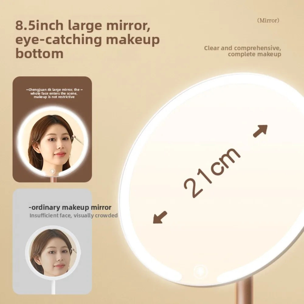 Makeup LED Touch Screen Makeup Mirror Foldable Illuminated 3 Colors Lighting Modes USB Rechargeable Cosmetic Mirror Tools Mirror