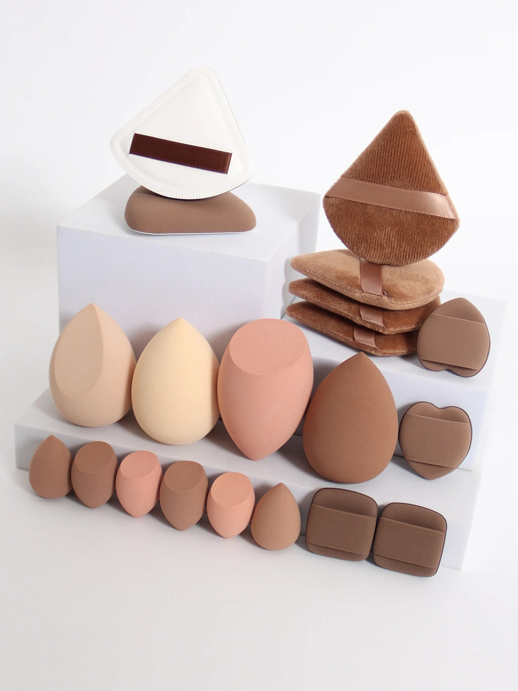 20 Pcs Pink Makeup Sponge and Makeup Puff Set Suitable for Face Cream and Powder Concealer Powder Makeup Machine