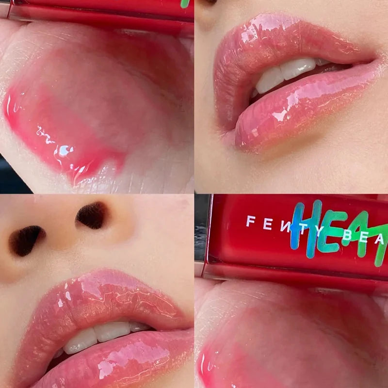 Hot 9 Colors Lip Gloss Rouge à lèvres Water Gloss Highlight Mirror Lasting FUSSY HEAT RIRI Sparkling Charming Hydratant Lip Care