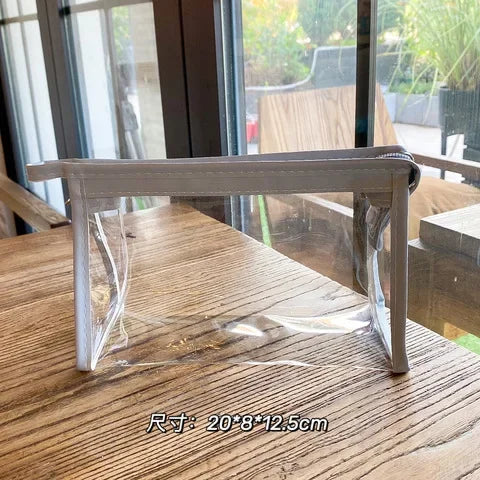 1PC Large Capacity Waterproof Cosmetic Bag Clear Summer Storage Makeup Organizer Bags Supplies Girl Transparent Pencil Case