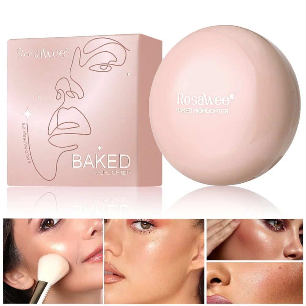 Long-lasting waterproof fine shimmer highlighter, natural glossy effect, brighten the contour and modify the face