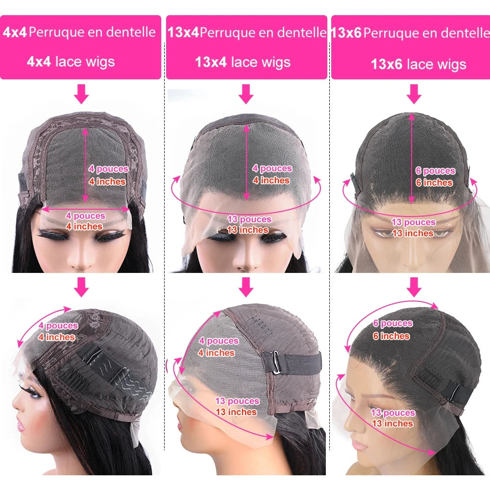 Perruques frontales en dentelle transparente 30 32 pouces Vague de corps Perruque avant en dentelle Perruques de cheveux brésiliens