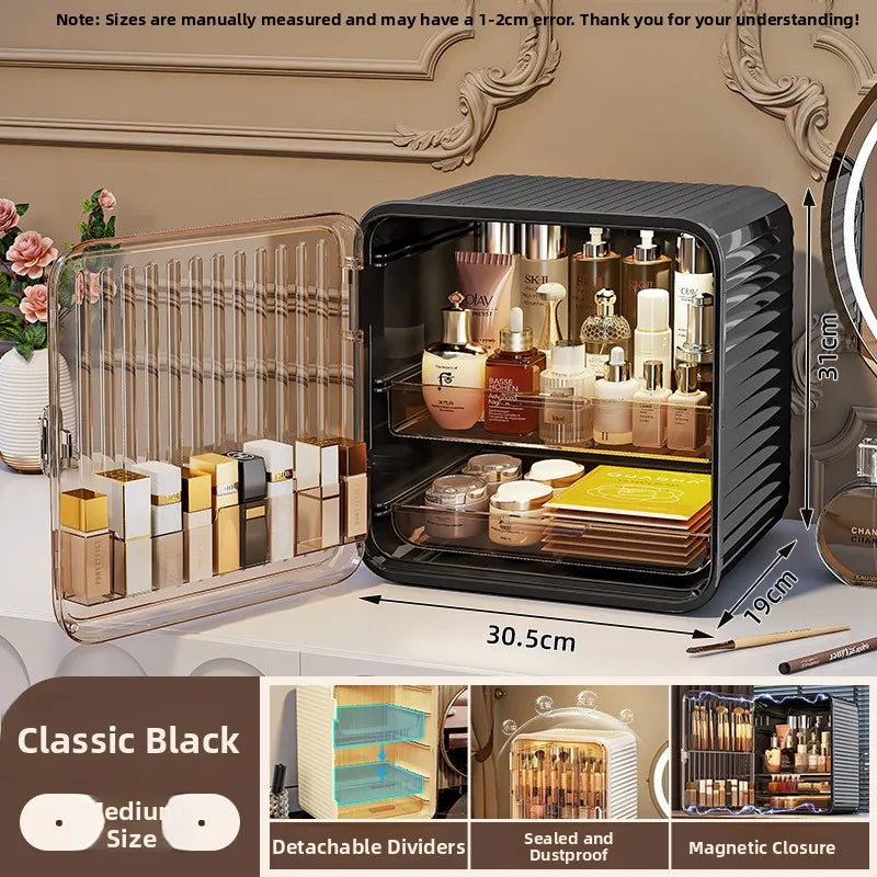 Grande boîte de rangement cosmétique acrylique multicouche Capaci Organisateur de bureau anti-poussière pour les produits de soins de la peau