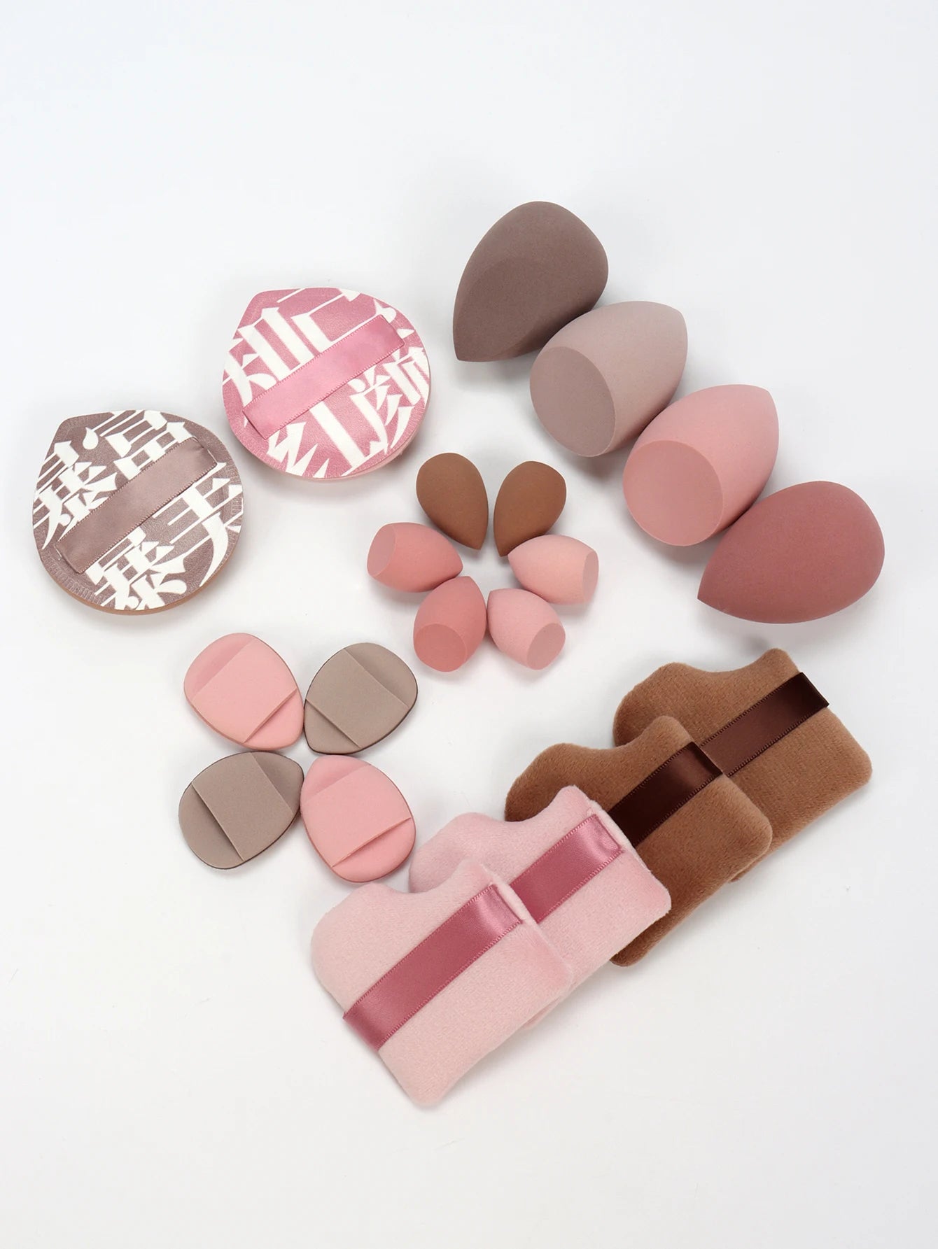 20 Pcs Pink Makeup Sponge and Makeup Puff Set Suitable for Face Cream and Powder Concealer Powder Makeup Machine