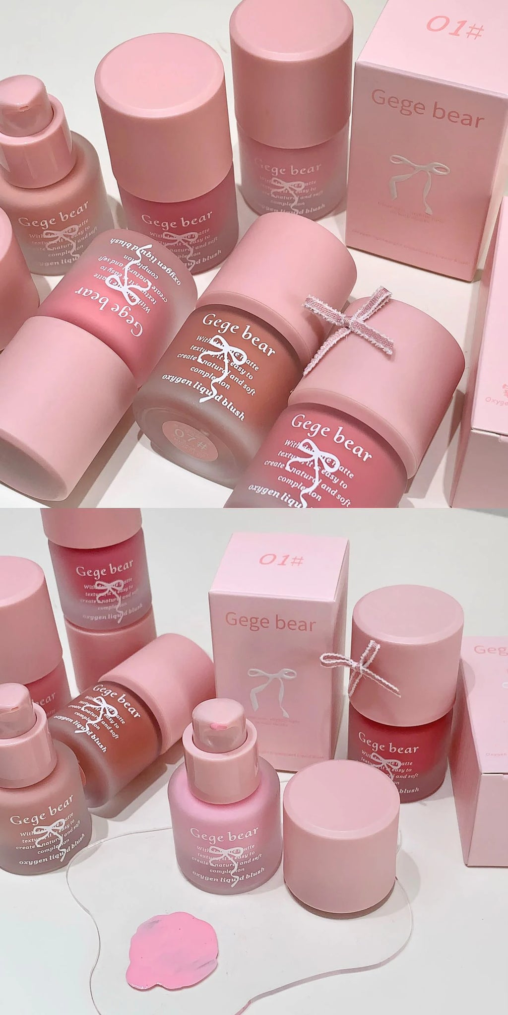 Gege Bear Light Blush Liquid Moisturizing Mirror Vitality Moisturizing Whitening Brightening Natural Rouge