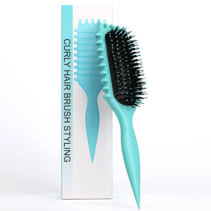 Salon Styling Curly Hair Styling Brush Curl Hair Brush pour le peignage et la mise en forme des boucles pour hommes et femmes Réduire les outils de traction