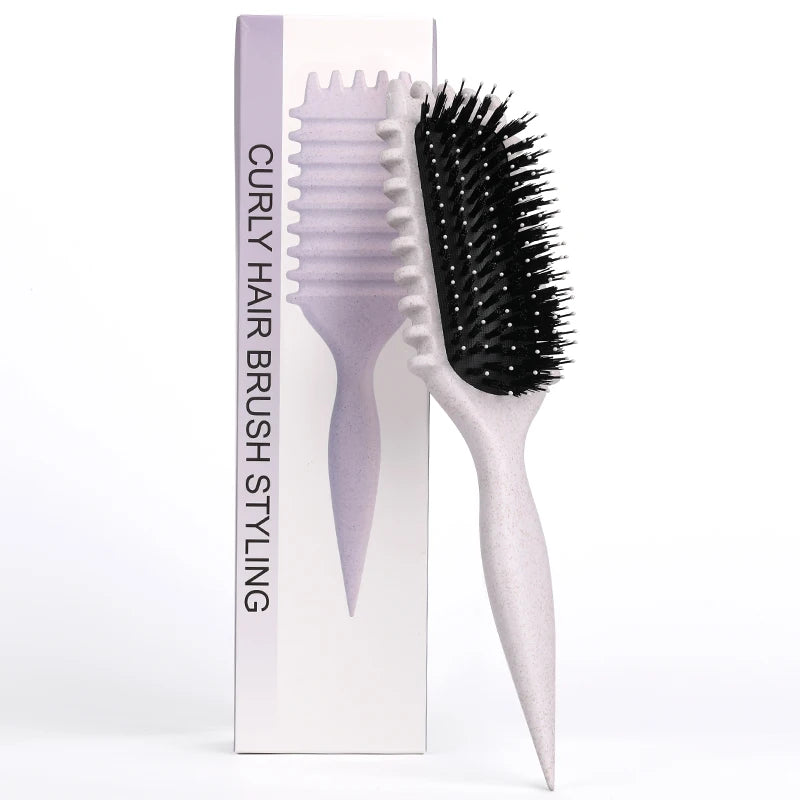 Salon Styling Curly Hair Styling Brush Curl Hair Brush pour le peignage et la mise en forme des boucles pour hommes et femmes Réduire les outils de traction
