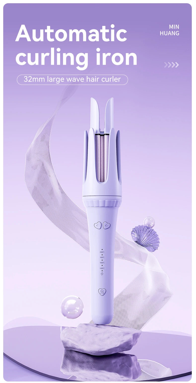 Fer à friser à friser 32mm Baguette à friser Pinces bouclées professionnelles Outil de coiffure de salon électrique en céramique Petit fer à sertir