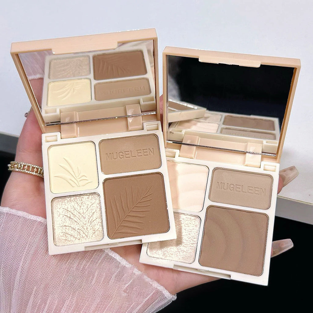 4 Colors Highlighter Contour 3D Facial Bronzer Cosmetic Brightening Beige Matte Highlights Palette Eye Shadow Nose Powder Makeup