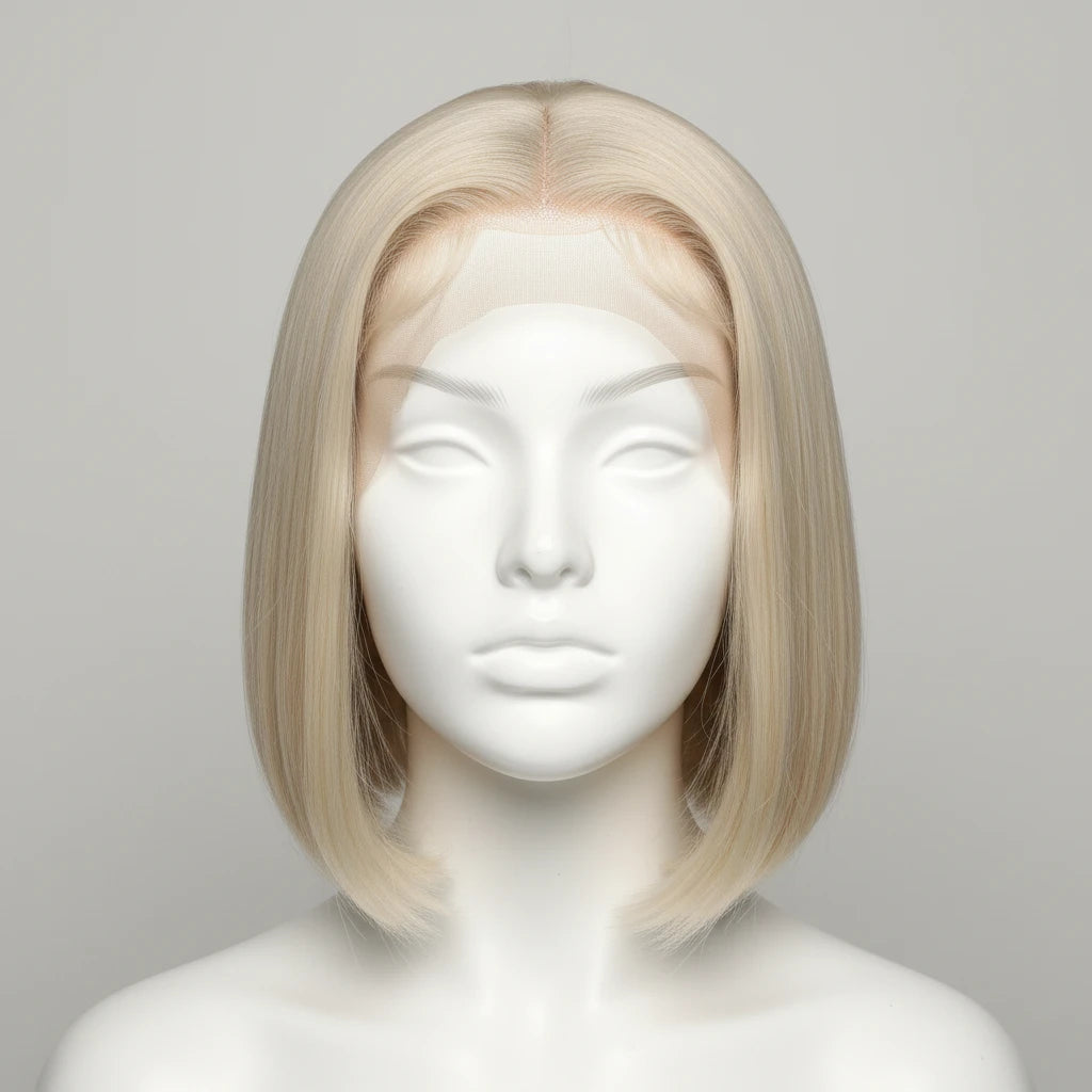 Perruques Cheveux Humains Courts Droits 13X4 Cheveux Humains 16 Pouces Cosplay 200 %