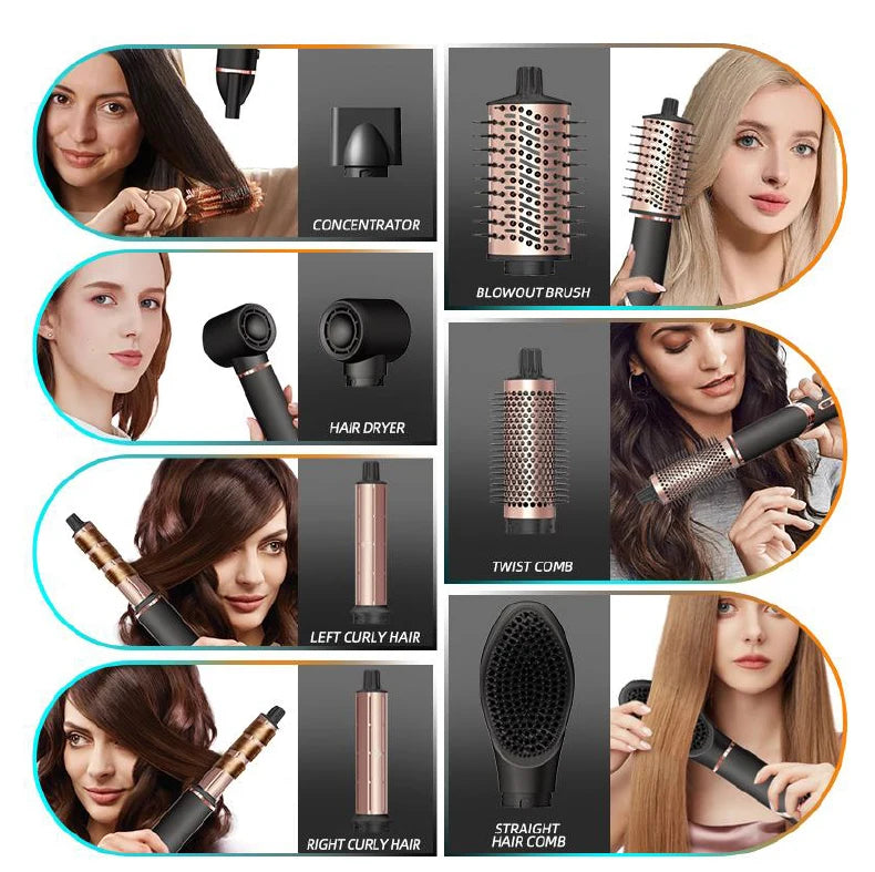 Avec une grande popularité vendant un peigne à air chaud à grande vitesse, un rouleau automatique, un sèche-cheveux électrique pliant domestique 8 en 1