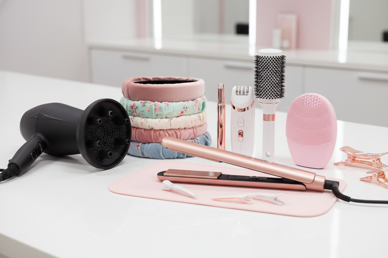 avec lisseur cheveux sèche cheveux bandeaux épilateur et autre 