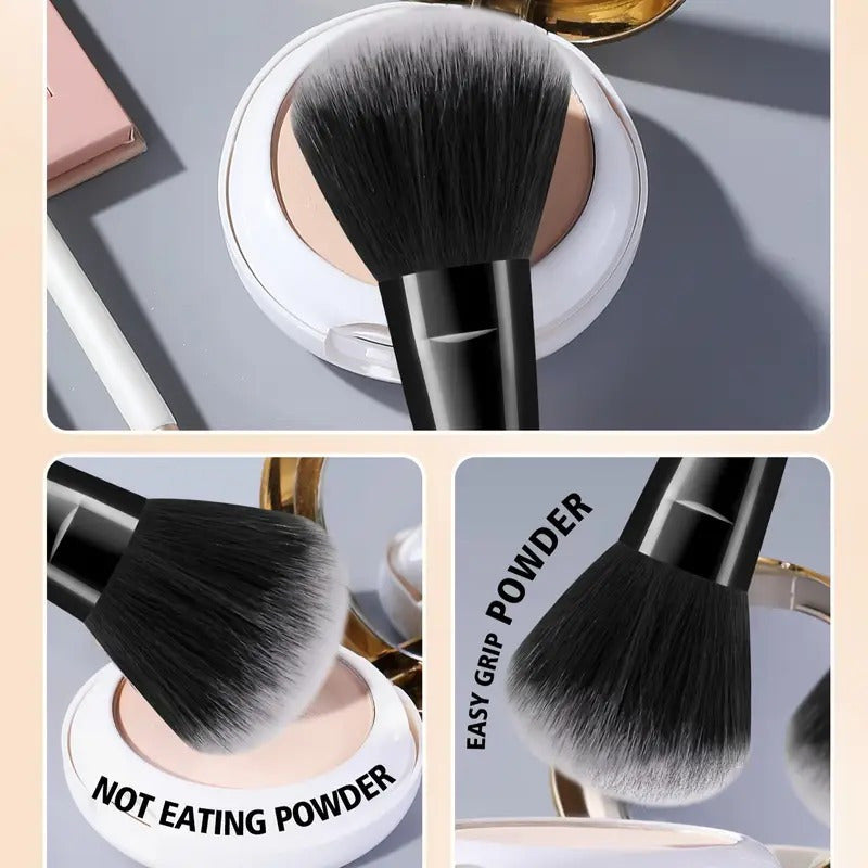 26pcs/47pcs de kit de maquillage complet noir tendance, sac de maquillage portable de grande capacité, pour répondre à tous vos besoins de beauté, cheveux en fibre douce pour beige clair sensible