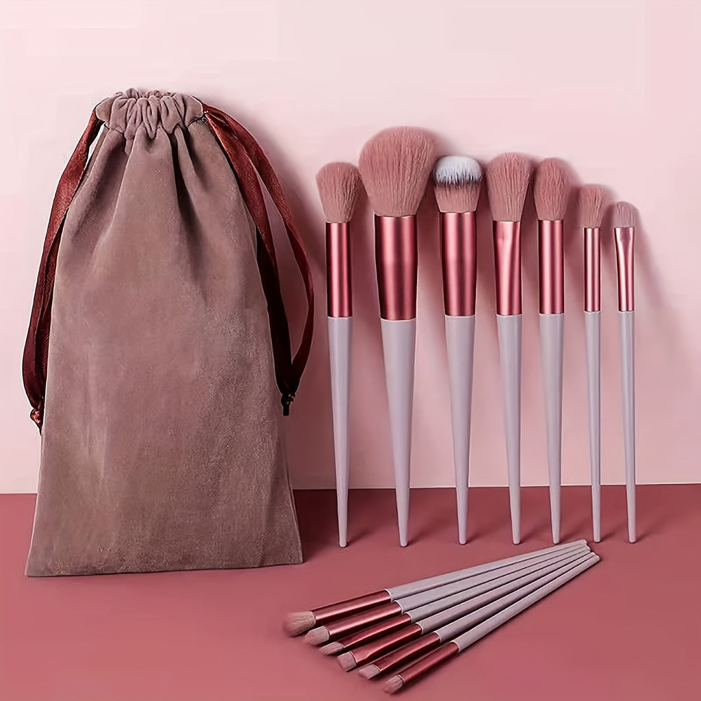 13PCS Ensemble de pinceaux de maquillage doux et moelleux avec éponge de maquillage