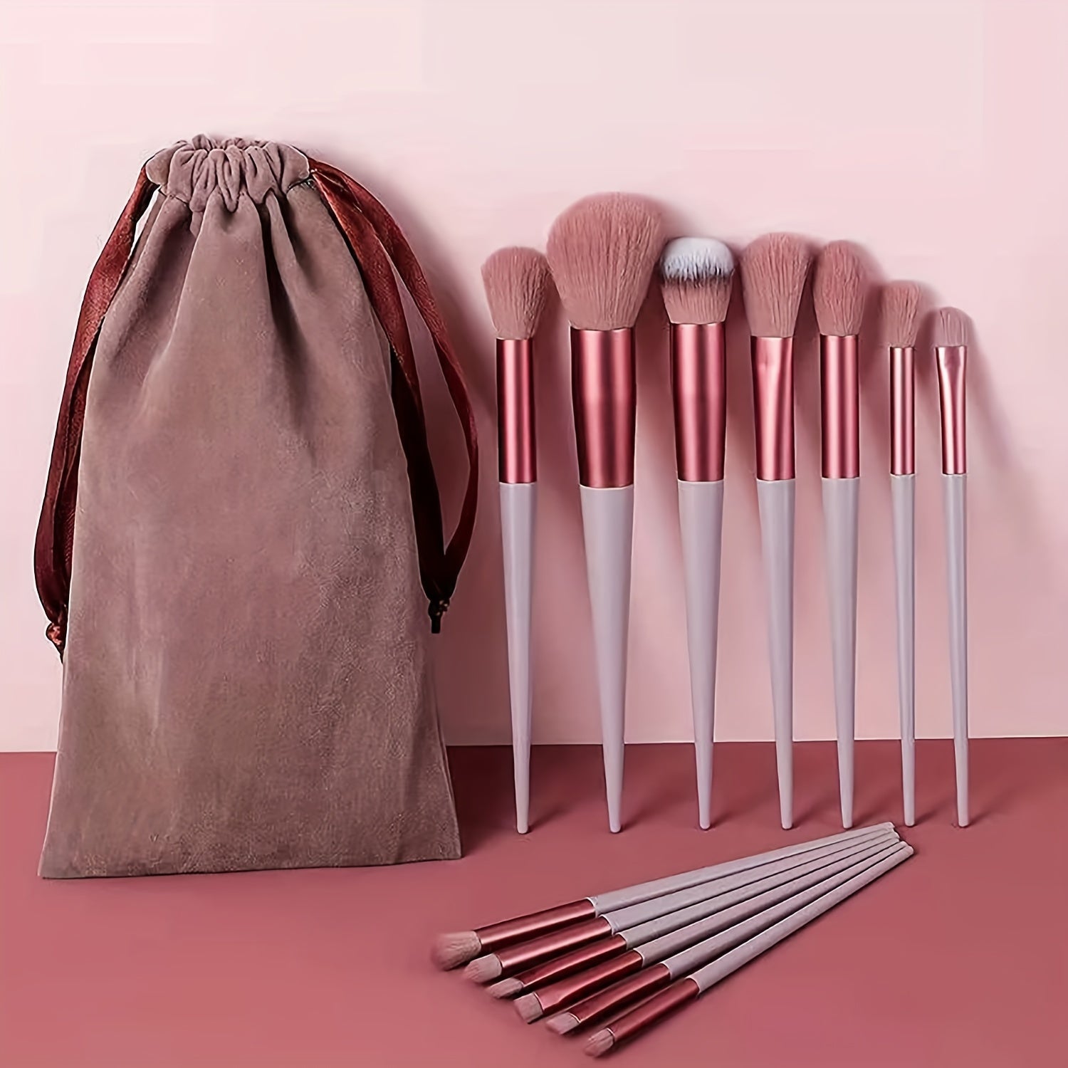 13PCS Ensemble de pinceaux de maquillage doux et moelleux avec éponge de maquillage