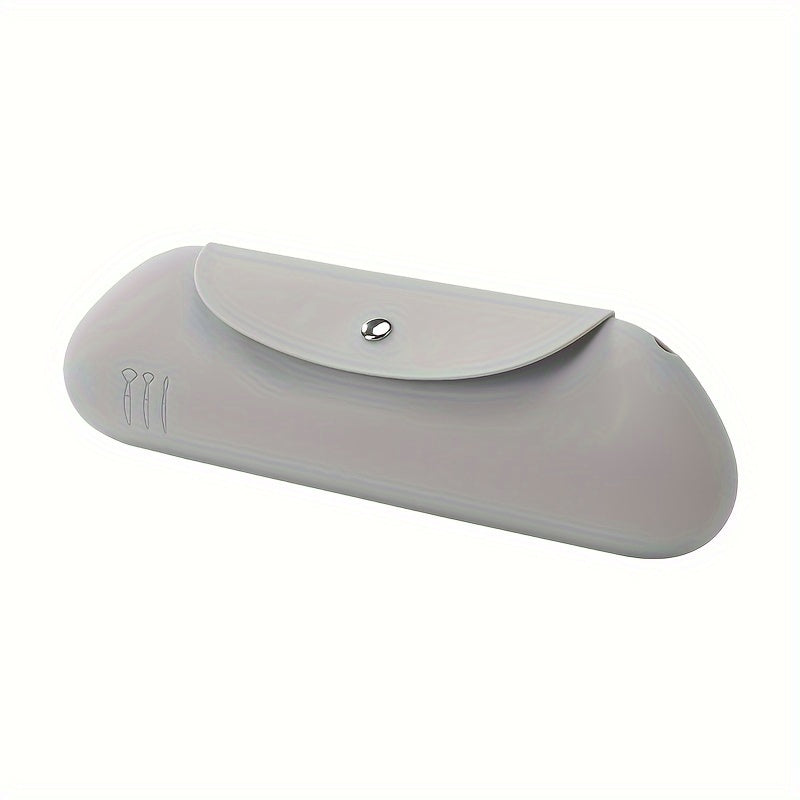 Sac organisateur de cosmétiques en silicone, étui de transport pour pinceaux de maquillage anti-poussière, conteneur de rangement portable
