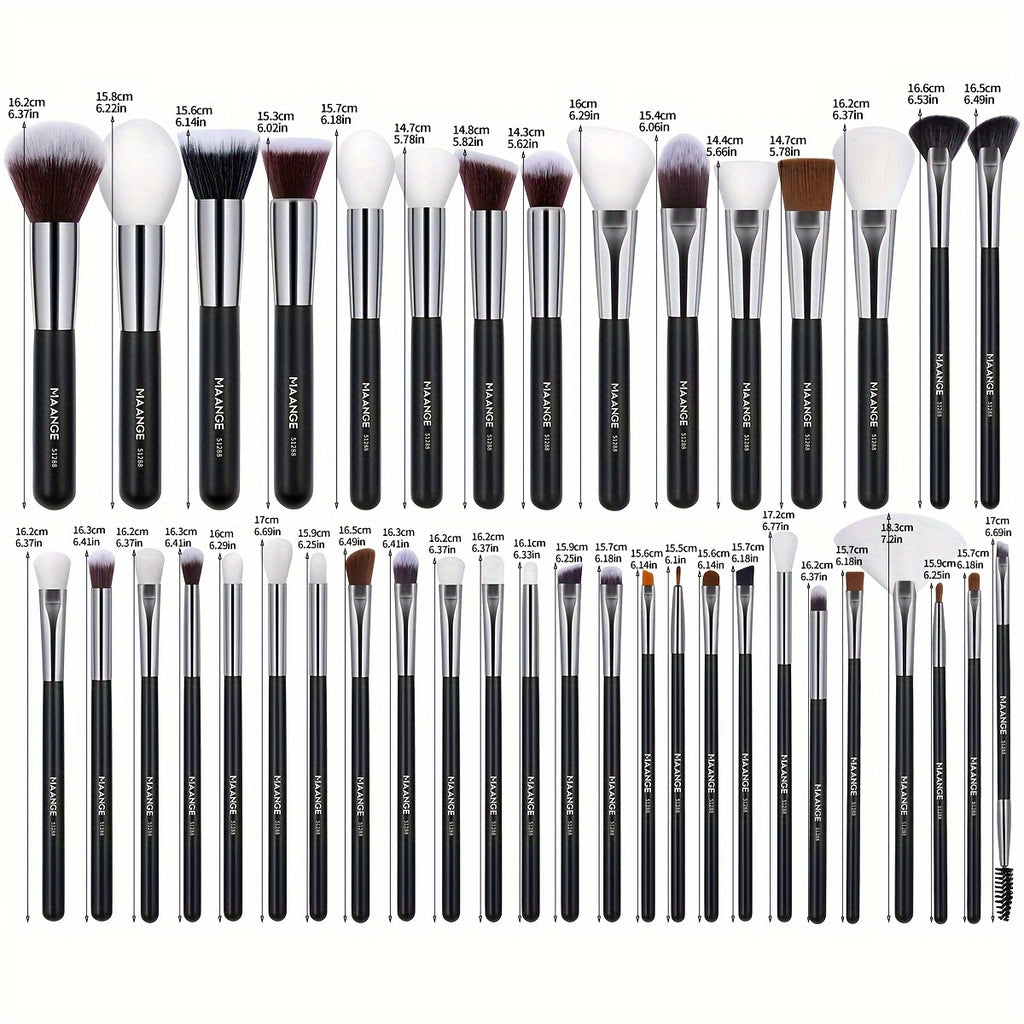 Ensemble de pinceaux de maquillage MAANGE 40pcs Premium - Comprend des pinceaux de fond de teint, de poudre,etc…
